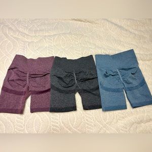 Purple, Blue, and Black Biker shorts